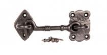 This Black Malleable Iron Cabin Hook is available in a Square Back Plate.