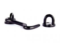 Round Cabin Hook in Black Malleable Iron by Black Dragon