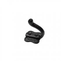 Black Malleable Iron Single Coiat Hook by Black Dragon Hardware.
