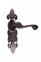 Black Malleable Iron Lever handles  on Backplate Black Dragon